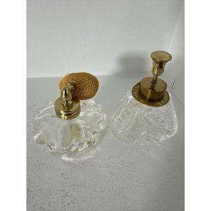 2 Vintage Imperial for Irving W. Rice Pressed Glass Perfume Bottle Japan